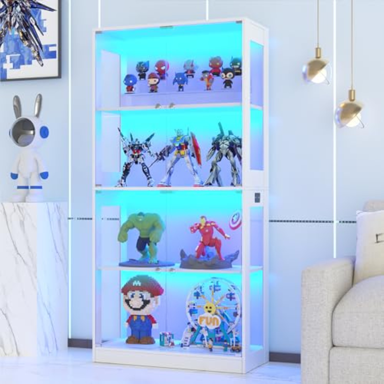 Glass Cabinet Display - 65'' Display Cabinet with Glass Door