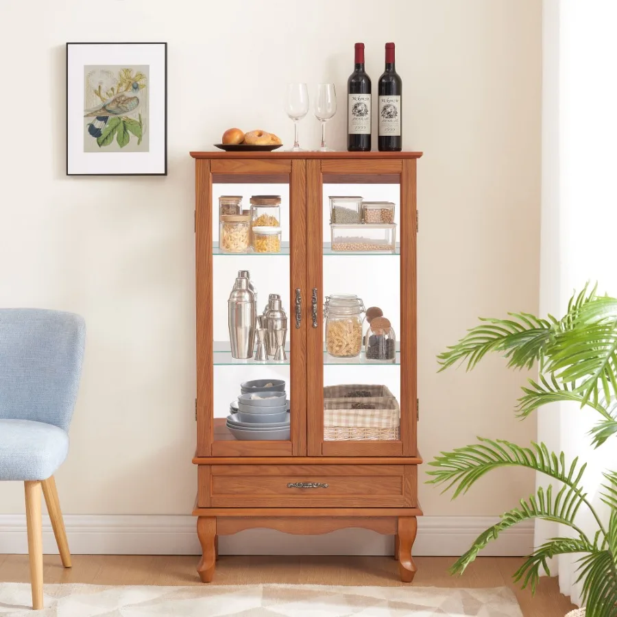 Glass Cabinet Display - Lighted Glass Cabinet Glass Wine Cabinet