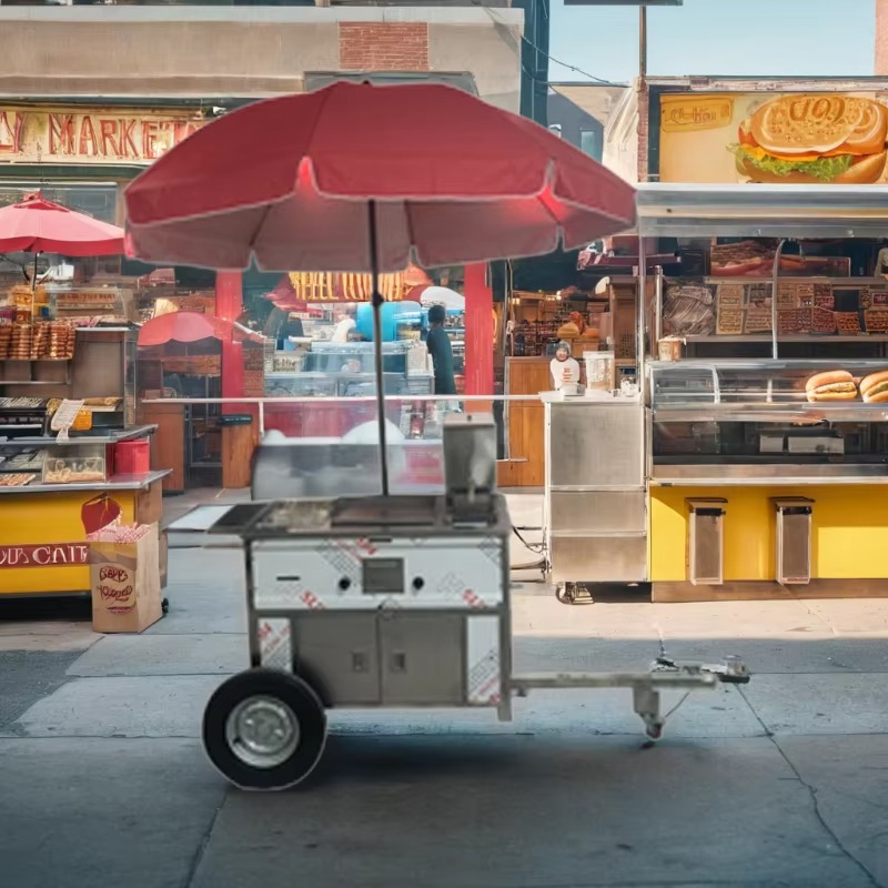 Compact Mobile Snack Food Cart - Hot Dog Vending Cart 评论和价格