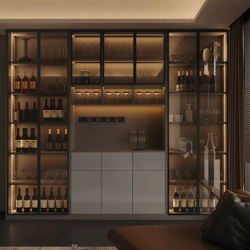Light luxury Italian dining si - Glass Cabinet Display 评论和价格