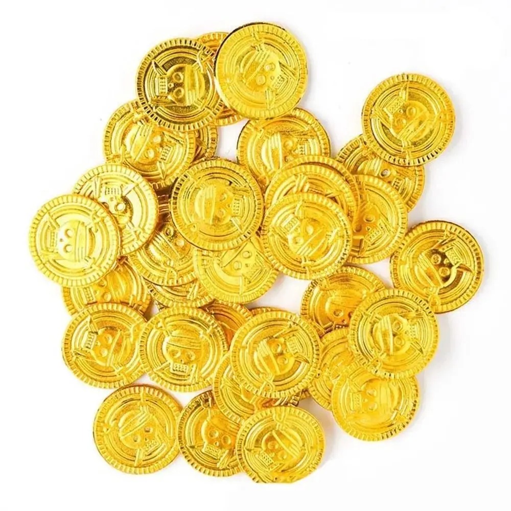 Plastic Pirate Gold Coins Gold - Arcade Game Coin 评论和价格