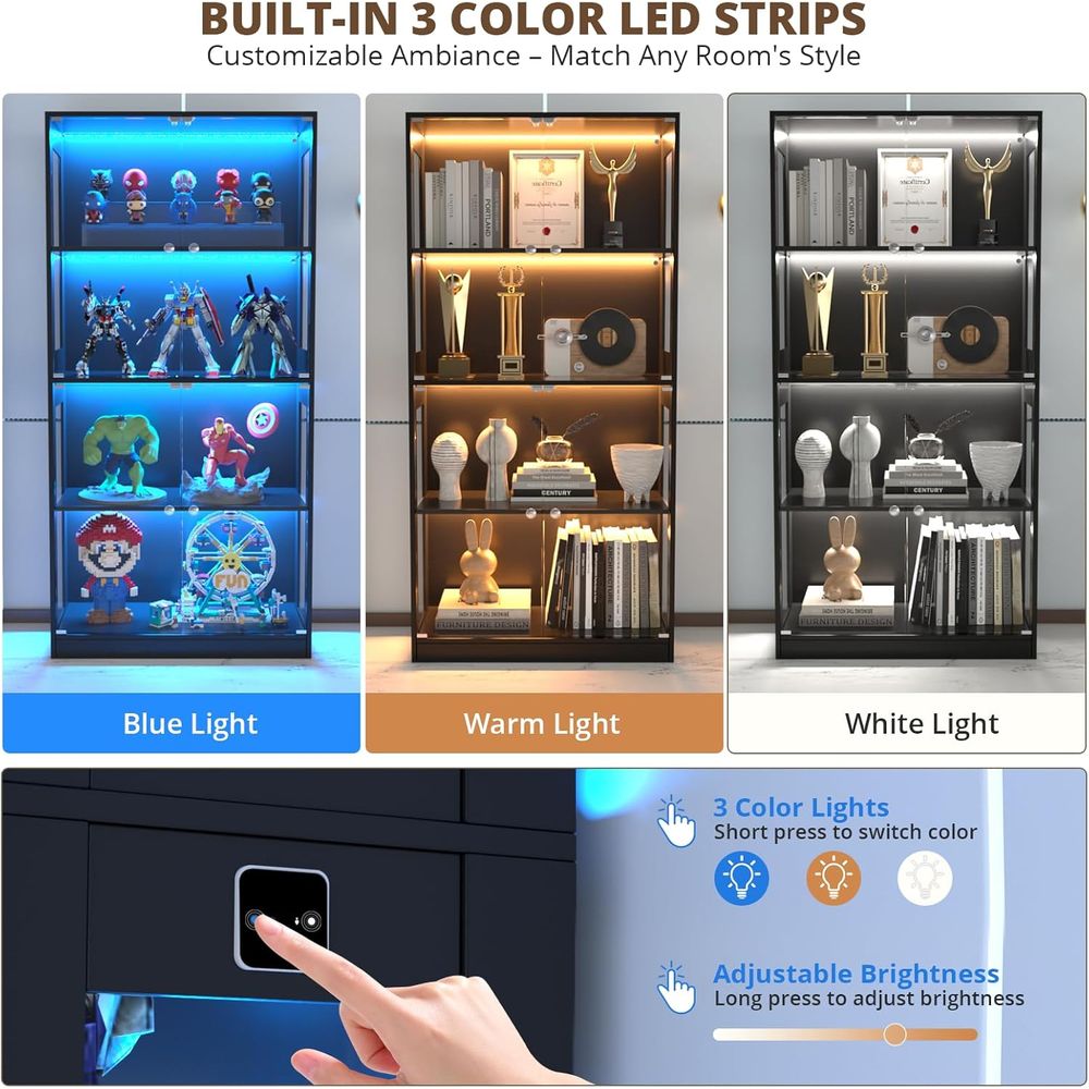 65 Glass Door Display Cabinet, - Glass Cabinet Display 评论和价格