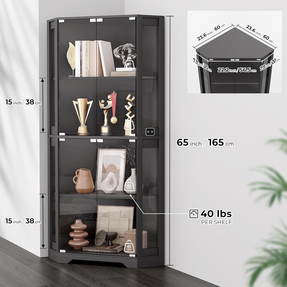 65 Illuminated Glass Display C - Glass Cabinet Display 评论和价格