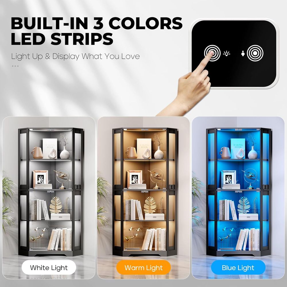 65 Illuminated Glass Display C - Glass Cabinet Display 评论和价格