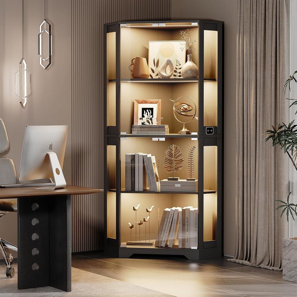 65 Illuminated Glass Display C - Glass Cabinet Display 评论和价格