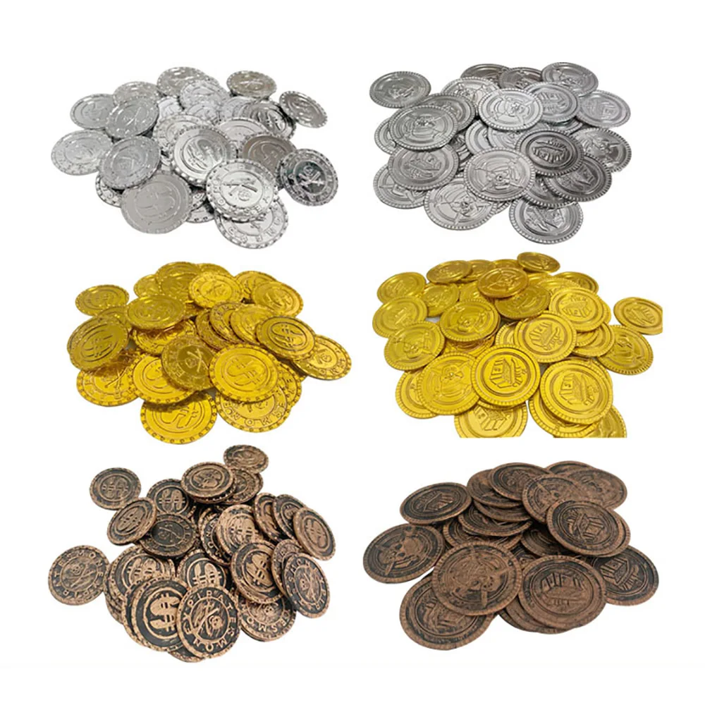 100/200PCS Plastic Pirate Gold - Arcade Game Coin 评论和价格