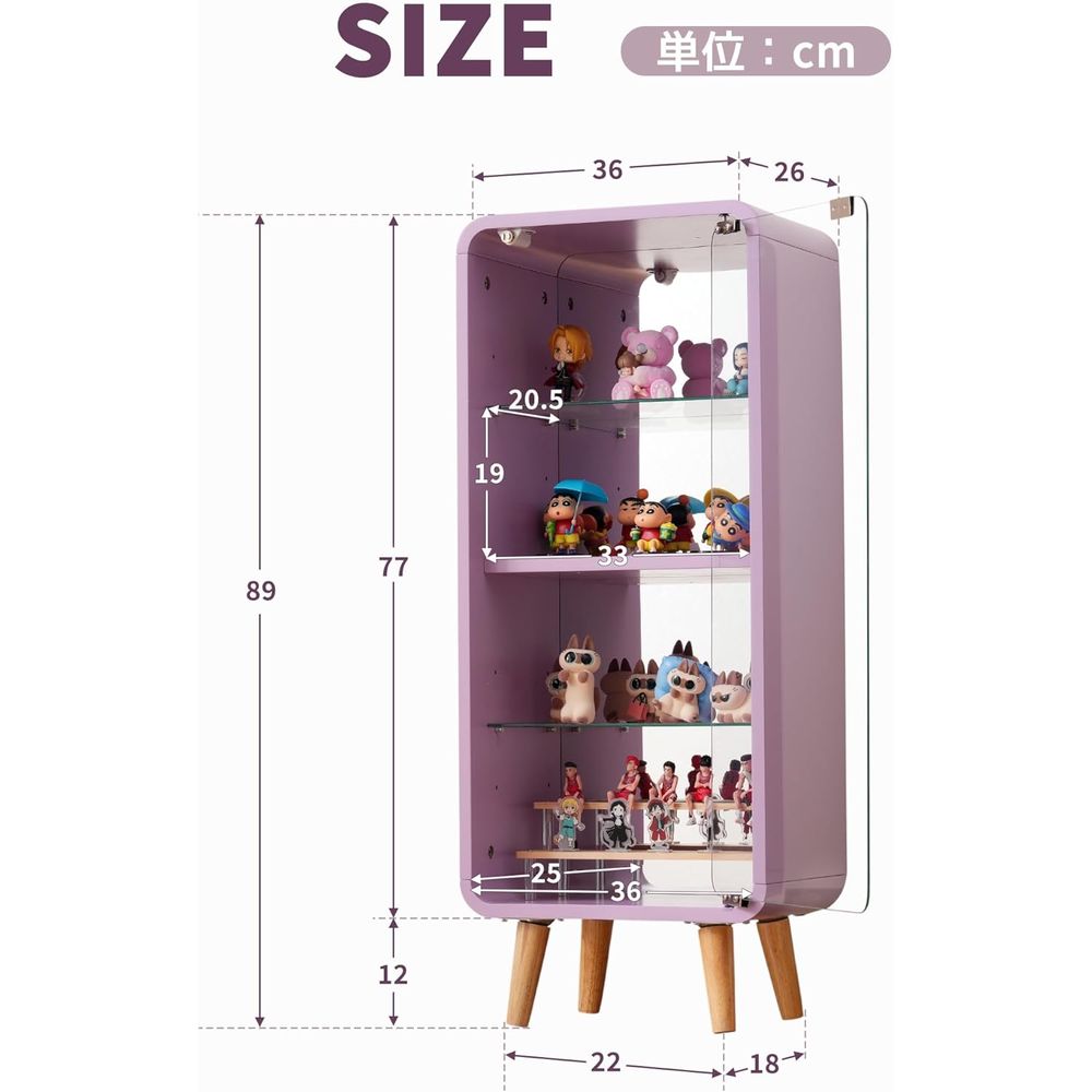 4-Tier Adjustable Glass Displa - Glass Cabinet Display 评论和价格