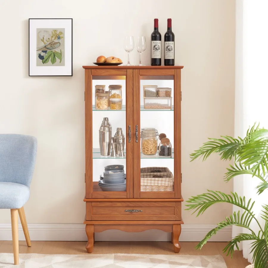Lighted Glass Cabinet Glass Wi - Glass Cabinet Display 评论和价格