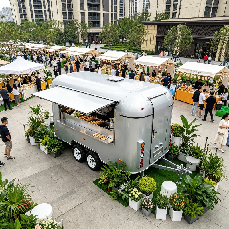 Customized Food Truck Mobile w - Hot Dog Vending Cart 评论和价格