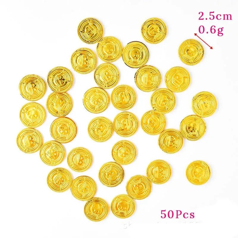 50Pcs Pirate Gold Coins Plasti - Arcade Game Coin 评论和价格