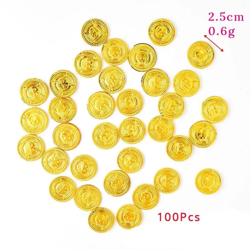 50Pcs Pirate Gold Coins Plasti - Arcade Game Coin 评论和价格