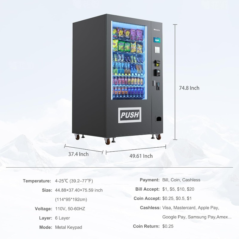 Customized Large 60 Slots Snac - Bill Acceptor Vending 评论和价格